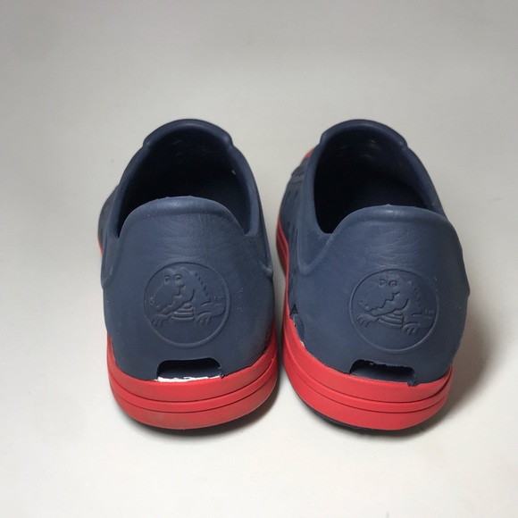 Crocs Bump It Shoe Clog Slip On Sneaker Blue Red 2 - Picture 3 of 4